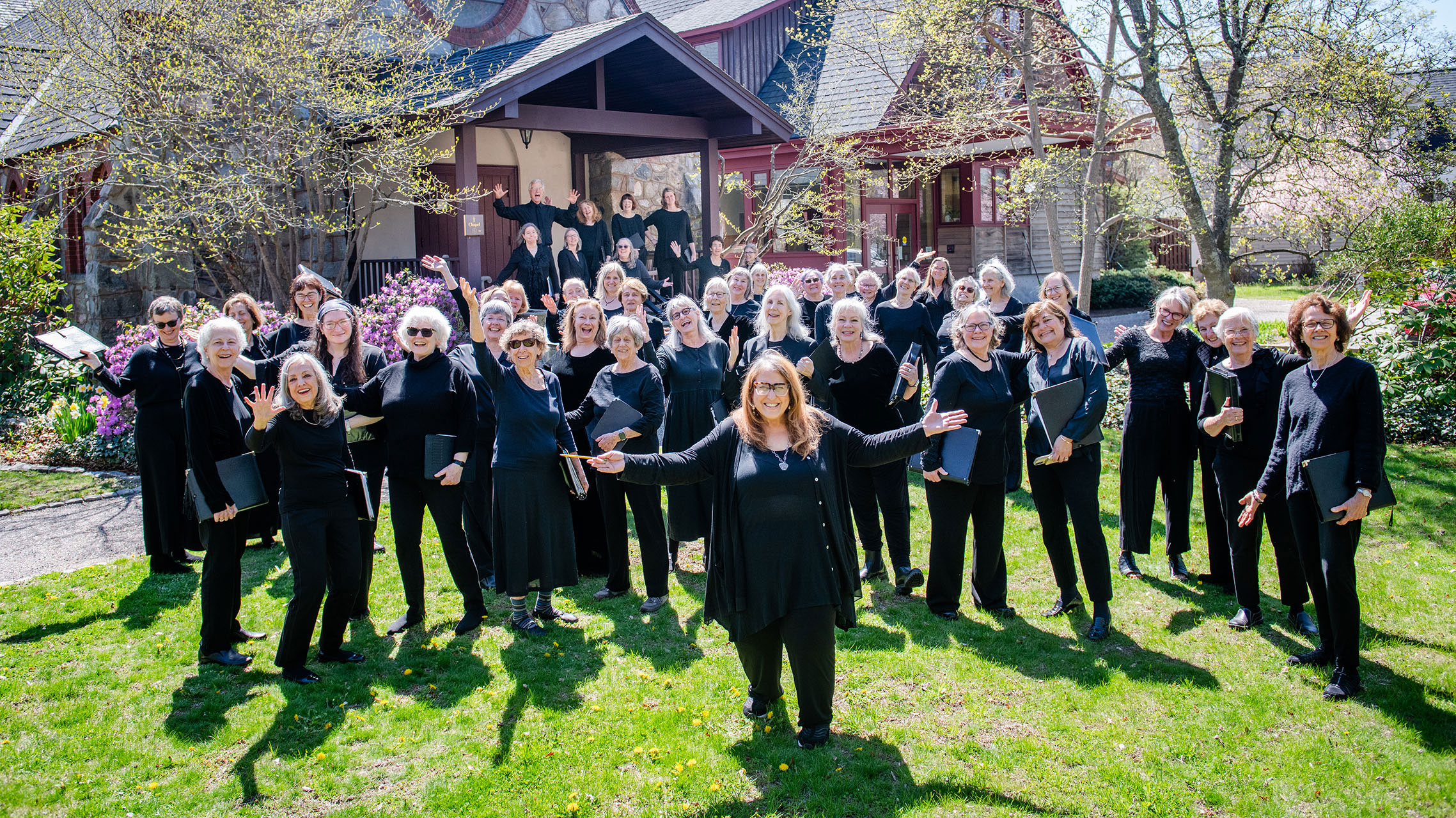Chorus outside in the sunshine